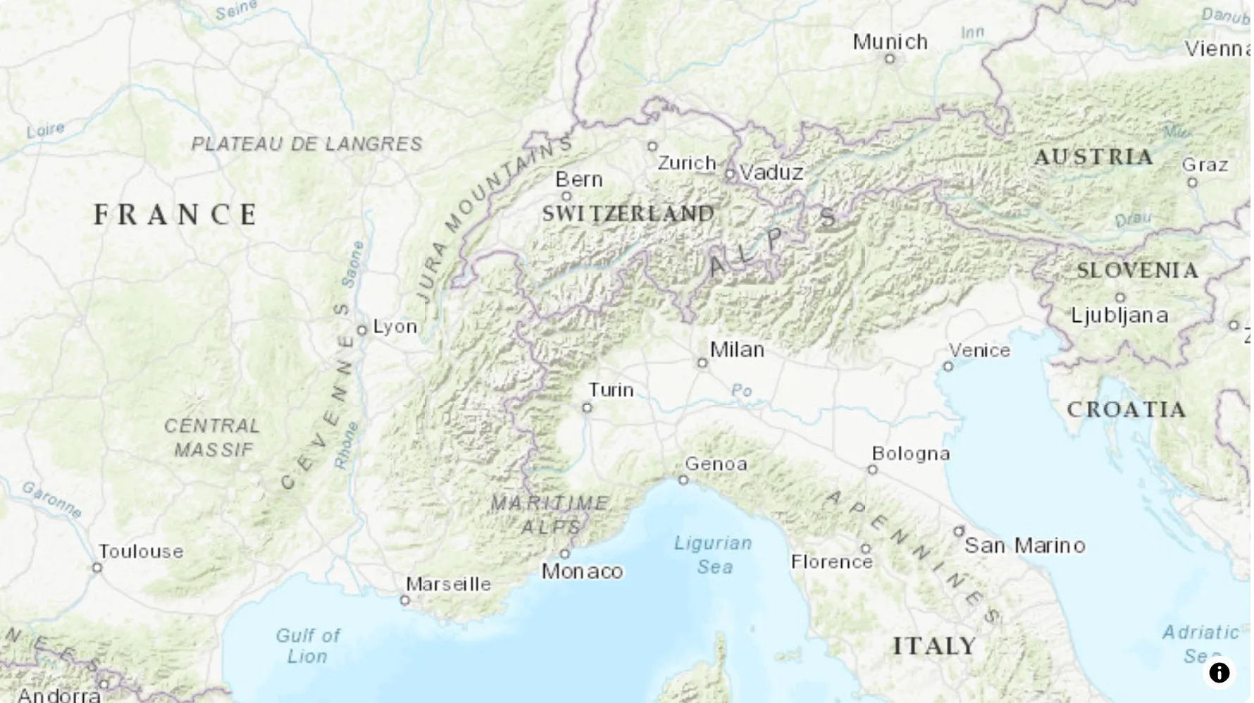 Topographic map style